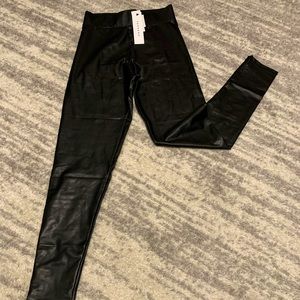 Topshop black faux leather leggings. US 4. NWT